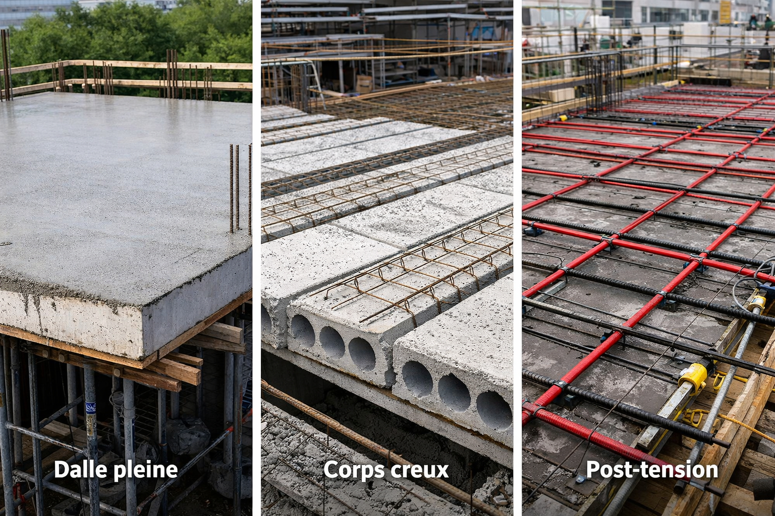 Choisir le bon système de plancher : dalle pleine, corps creux ou post-tension ?